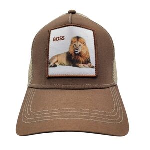 BOSS Hat Lion Trucker Baseball Cap Mesh Panel Adjustable One Size Snap Back New